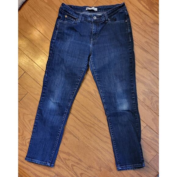 Levi's Jeans Womens Size 12 S/C Dark Blue Mid-Rise Skinny Denim Pants 26" Inseam - Picture 1 of 15